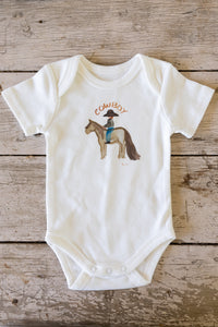 Cowboy Romper White - 100% Organic Cotton