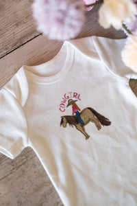 Cowgirl Romper White - 100% Organic Cotton