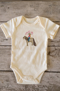 Cowgirl Romper Baby Yellow- 100% Organic Cotton