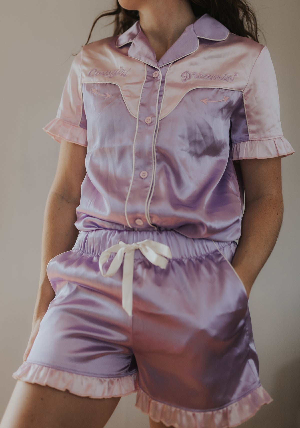 **PREORDER** Cowgirl Dreamin’ Womens Pyjamas- Lilac & Pink