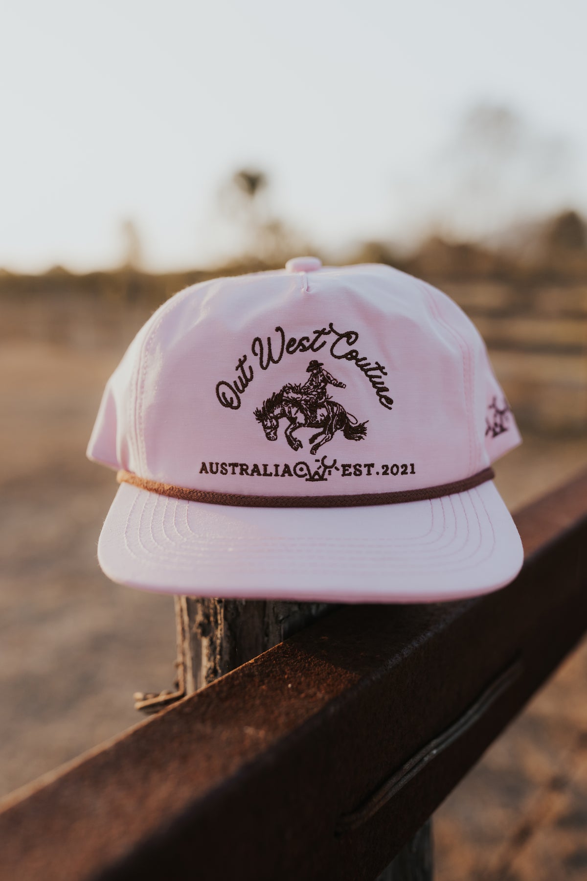 Out West Cap- Pink and Brown