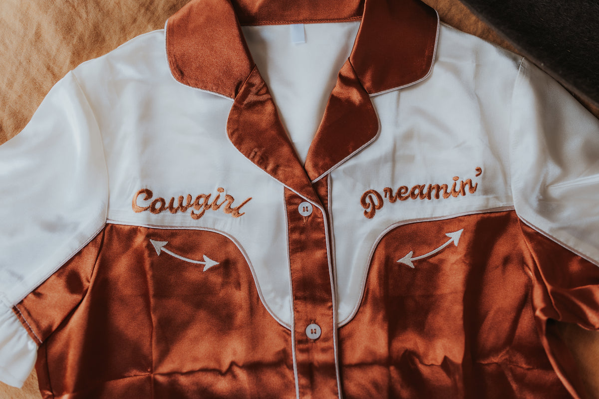 **PREORDER** Cowgirl Dreamin’ Womens Pyjamas- Rust